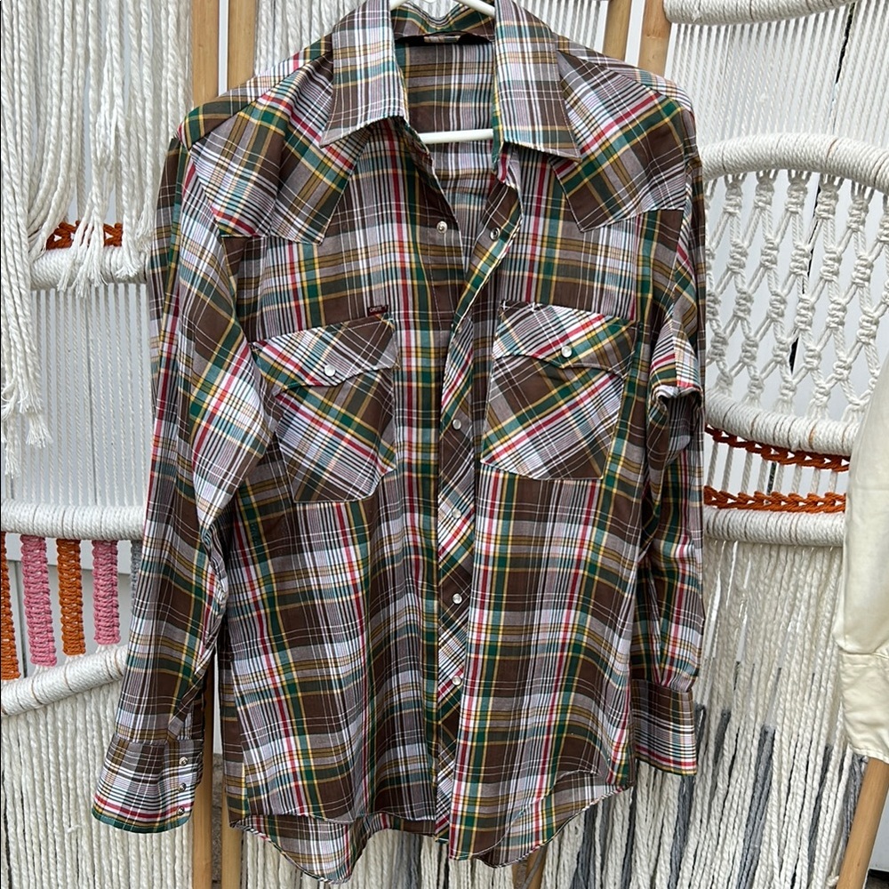 Vintage Western Plaid Men's Shirt